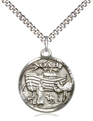 Sterling Silver Noah Medal Religious Jewelry