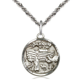 Sterling Silver Noah Medal Religious Jewelry