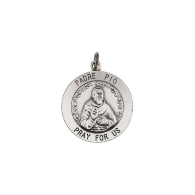 Sterling Silver Padre Pio Pendant with Chain