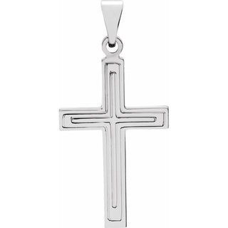14K White 18x12 mm Cross Pendant 