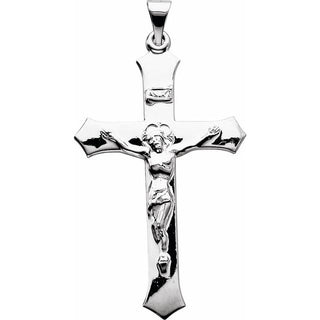 14K White Crucifix Pendant