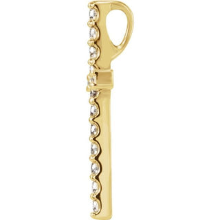 14K Yellow 1/2 CTW Natural Diamond Petite Cross Pendant