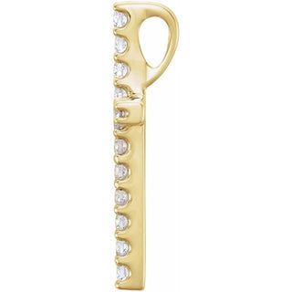 14K Yellow 1/5 CTW Natural Diamond Petite Cross Pendant