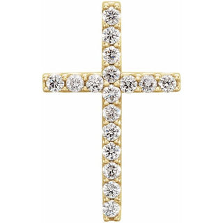 14K Yellow 1/5 CTW Natural Diamond Petite Cross Pendant