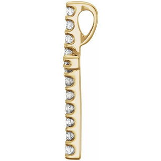14K Yellow 1/6 CTW Lab-Grown Diamond Petite Cross Pendant