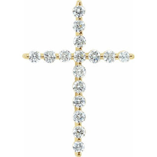 14K Yellow 1 1/4 CTW Lab-Grown Diamond Cross Pendant