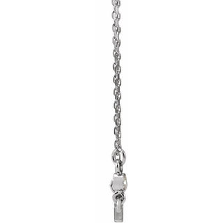 Platinum .03 CTW Natural Diamond Sideways Cross 16-18" Necklace
