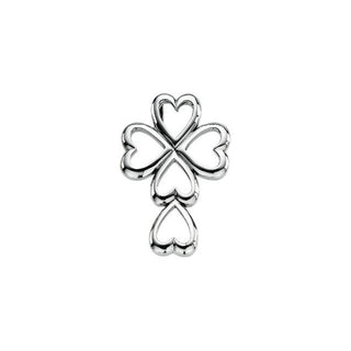 14K White 28.75x20 mm Heart Cross Pendant