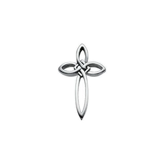 14K White 36.25x23.75 mm Cross Pendant