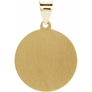 14K Yellow 18x18 mm Round Hollow St. Michael Medal  