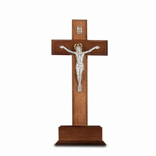 10"Walnut Crucifix With Salerni Silver Corpus - SALE
