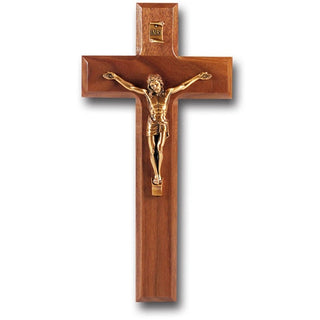 9" Walnut Cross With Museum Gold Corpus