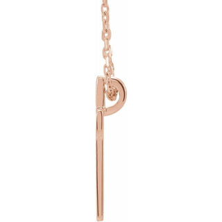 14K Rose Open Cross 16-18" Necklace