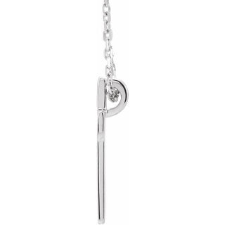 14K White Open Cross 16-18" Necklace