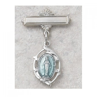 Sterling Silver Blue Miraculous Baby Pin/T