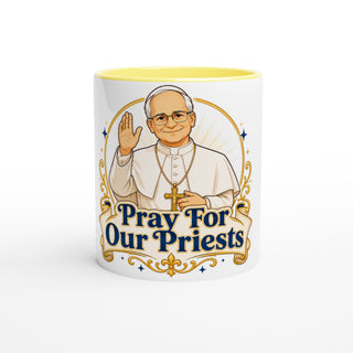 Pope Francis 'Pray for Our Priests' Color Mug