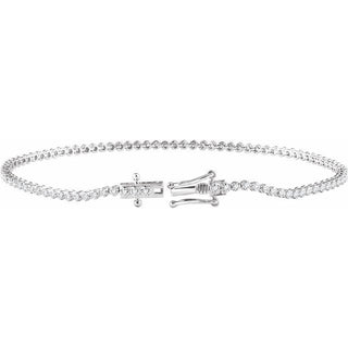 14K White 9/10 CTW Natural Diamond 7" Line Bracelet  