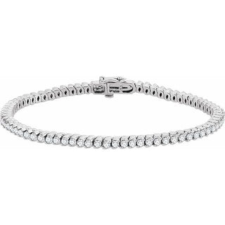 14K White 2 3/4 CTW Natural Diamond 7" Line Bracelet 
