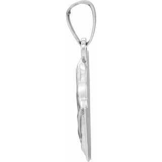14K White 19.75x16 mm Praying Hands Pendant