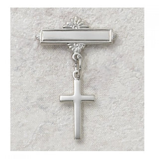 Sterling Silver Cross Rhodium Baby Pin