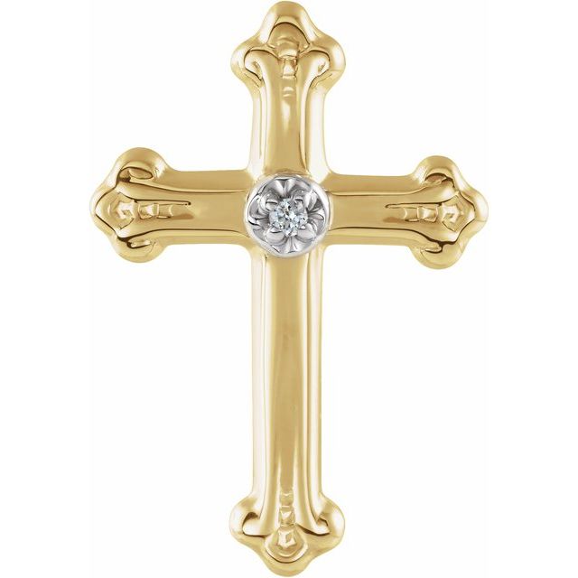 14K Gold Cross Lapel Pin with Diamond at Catholic Shop
