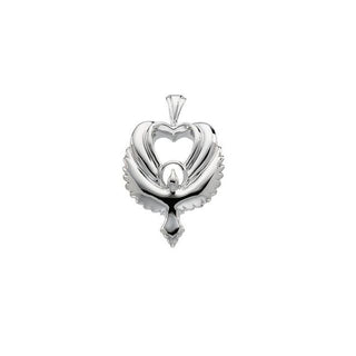 14K White 23x15 mm Holy Spirit Dove Pendant
