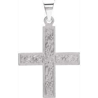 14K White Greek Cross Pendant