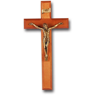 11" Natural Cherry Cross with Museum Gold Corpus