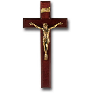 11" Dark Cherry Cross with Museum Gold Corpus