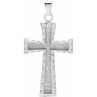 14K White Cross Pendant