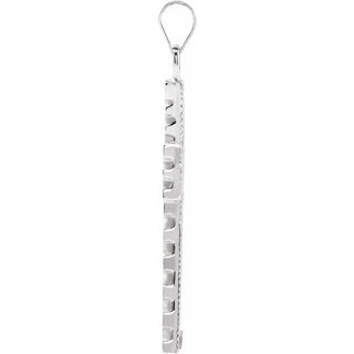 10K White Cross Pendant