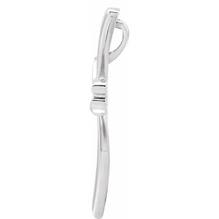 14K White 49.25x30.5 mm Modern Cross Pendant