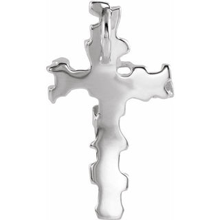 14K White Cross Pendant