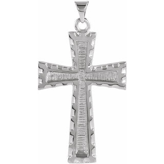 14K White Cross Pendant
