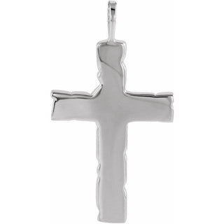 14K White Nugget Cross Pendant