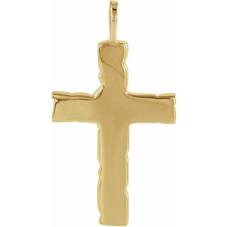 14K Yellow Nugget Cross Pendant