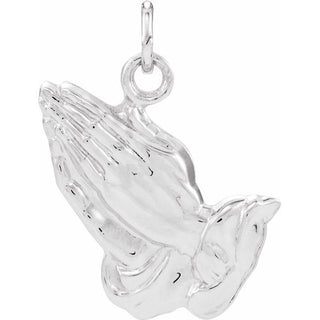 Sterling Silver 20.8x19.3 mm Praying Hands Pendant