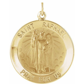 14K Yellow 22 mm Round St. Raphael Medal