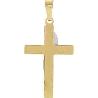 14K Yellow/White 20.5x14 mm Cross Pendant