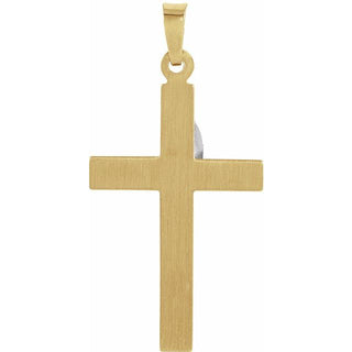 14K Yellow/White 25x16 mm Cross Pendant