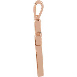 14K Rose Cross Pendant