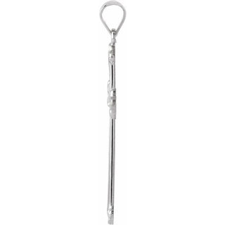 14K White 27.5x16 mm Cross Pendant