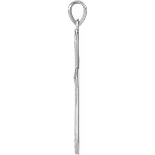 14K White 32x21 mm Cross Pendant 