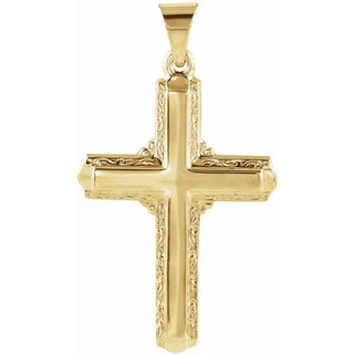 14K Yellow 26x18 mm Cross Pendant 