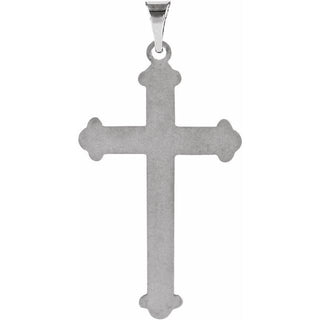 14K White 27.5x16 mm Cross Pendant