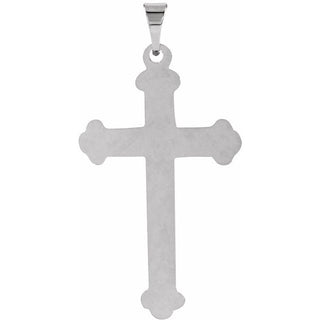 14K White 25x16 mm Cross Pendant 