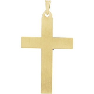 14K Yellow/White 37.6x22 mm Hollow Crucifix Pendant