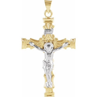 14K Yellow/White 43.5x29.5 mm Crucifix Pendant