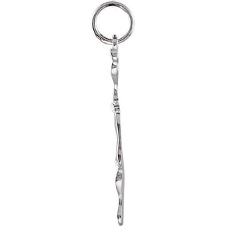 Sterling Silver 28x7 mm Footprints Pendant