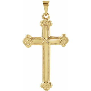 14K Yellow 25x16 mm Cross Pendant 